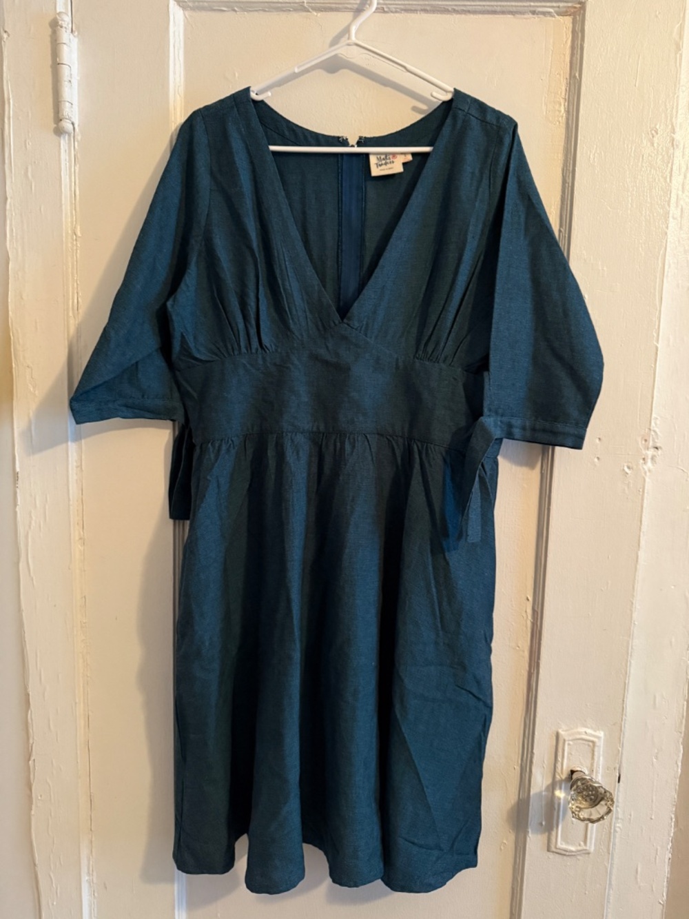 Mata Traders blue tie sleeve dress (L) - Picture 5 of 6